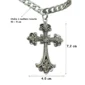 Collier Croix Gothique Stylisée Constellée de Zircons (dimensions).