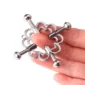 Faux Piercing Ornement BDSM Téton Ajustable à Motif Floral.