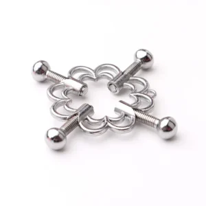 Faux Piercing Téton Ajustable à Motif Floral en Acier Chirurgical 316L.