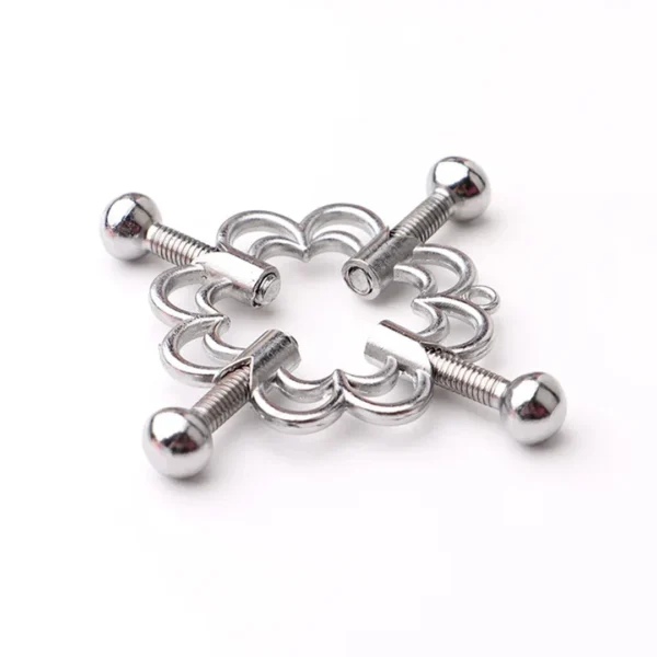 Faux Piercing Téton Ajustable à Motif Floral en Acier Chirurgical 316L Faux Piercing Téton Ajustable à Motif Floral en Acier Chirurgical 316L.