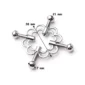 Faux Piercing Téton avec 4 Vis de Serrage à Motif Floral (dimensions).