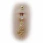 Nombril Orné d'un Piercing à Pendentif Serpent Doré en Titane.