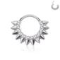 Piercing Anneau Clicker Clouté en Titane serti de Zircons (variante couleur titane brut).