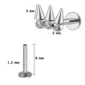 Piercing Labret Titane Spikes et Zircons Sertis (variante 8 mm).