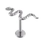Piercing Labret Titane à Motif Serpent (variante teinte naturelle 8 mm).