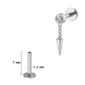 Piercing Labret Titane à Zircon Serti & Spike Suspendu (variante 7 mm titane naturel).