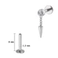 Piercing Labret Titane à Zircon Serti & Spike Suspendu (variante 8 mm titane brut).