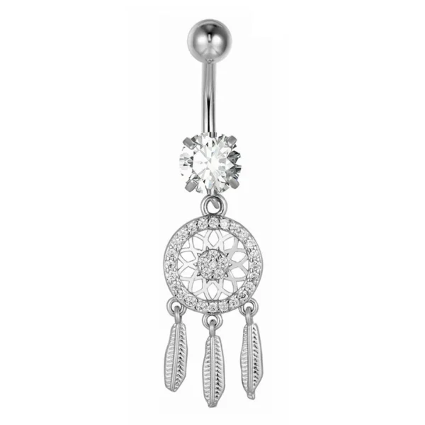 Piercing Nombril Attrape-Rêves Scintillant en Titane (variante couleur gris argenté) Piercing Nombril Attrape-Rêves Scintillant en Titane (variante couleur gris argenté).