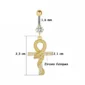 Piercing Nombril Serpent Enroulé Autour d’une Croix Ankh en Titane ASTM-F136 (dimensions).