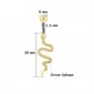 Piercing Nombril Serpent Pavé de Zircons en Titane ASTM-F136 (dimensions).