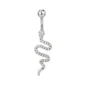 Piercing Nombril Serpent Pavé de Zircons (variante titane brut).