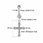 Piercing Nombril Titane à Zircon Lumineux et Pendentif Croix (dimensions et matières).