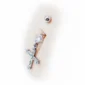 Piercing Titane à Zircon Lumineux et Pendentif Croix sur Nombril Homme.