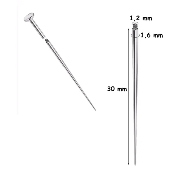 Taper Insertion Piercing Titane - Extrémité filetée 1,2 mm Taper Insertion Piercing Titane - Extrémité filetée 1,2 mm.