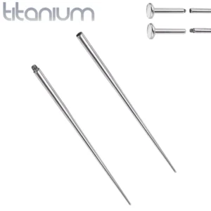 Taper Insertion Piercing Titane - Extrémité filetée ou percée.