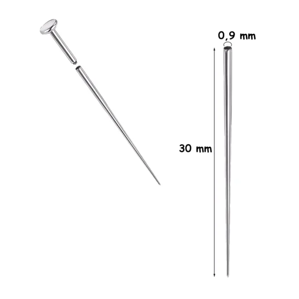 Taper Insertion Piercing Titane - Extrémité percée 0,9 mm Taper Insertion Piercing Titane - Extrémité percée 0,9 mm.