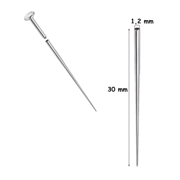 Taper Insertion Piercing Titane - Extrémité percée 1,2 mm Taper Insertion Piercing Titane - Extrémité percée 1,2 mm.