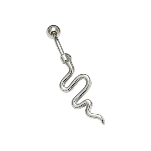 Verso Piercing Nombril Serpent Pavé de Zircons Titane Brut Verso Piercing Nombril Serpent Pavé de Zircons Titane Brut.