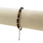 Bracelet Acier & Perles d’Œil de Tigre 6mm à Fermeture Mousqueton.