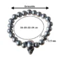 Bracelet Tête de Mort en Acier 316L à Perles Lourdes et Cordon Extensible (dimensions)