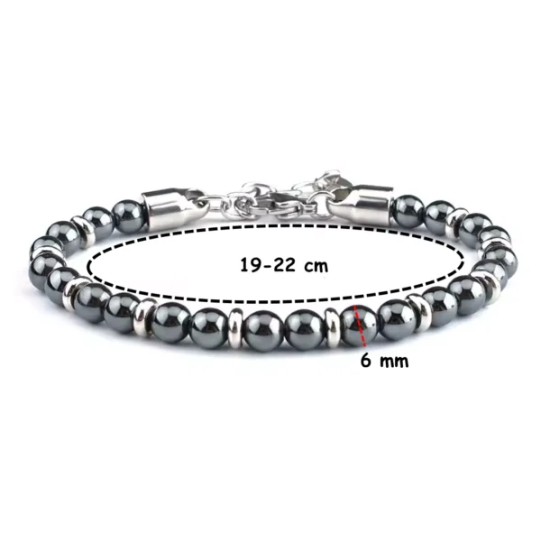 Bracelet en Perles Naturelles Hématite 6mm Bracelet en Perles Naturelles Hématite 6mm.