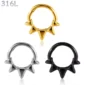 Piercing Anneau Clicker 5 Pointes Sculptées - Septum & Daith.