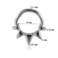 Piercing Anneau Clicker 5 Pointes Sculptées - Septum & Daith (variante acier poli 8 mm).