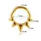 Piercing Anneau Clicker 5 Pointes Sculptées - Septum & Daith (variante doré PVD 8 mm).