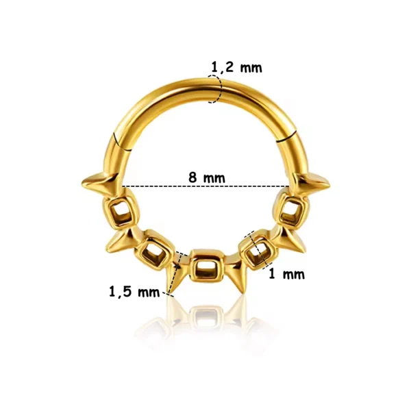 Piercing Anneau Clicker Chaîne Maillons à Pointes Fines (variante doré PVD 8 mm) Piercing Anneau Clicker Chaîne Maillons à Pointes Fines (variante doré PVD 8 mm).