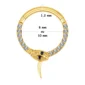 Piercing Anneau Clicker Serpent Ouroboros Titane & Zircons (couleur anodisé doré).