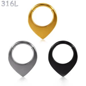 Piercing Anneau Clicker Triangle Plein - Septum & Daith.