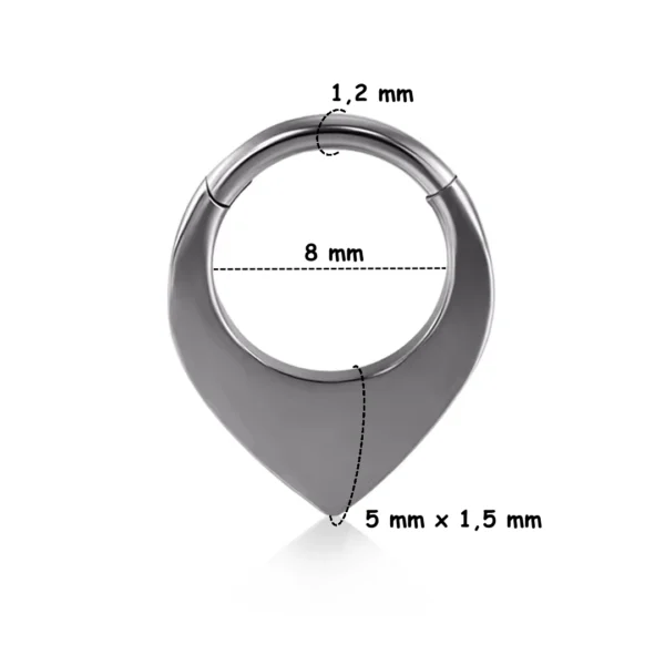 Piercing Anneau Clicker Triangle Plein - Septum & Daith (variante acier poli 8 mm) Piercing Anneau Clicker Triangle Plein - Septum & Daith (variante acier poli 8 mm).