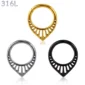 Piercing Anneau Clicker en V Ajouré - Daith & Septum.