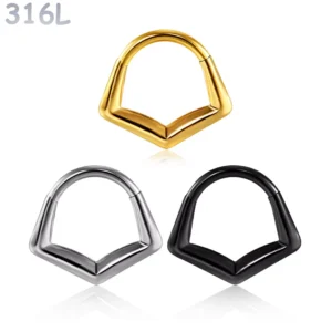 Piercing Clicker Chevron en Acier 316L - Daith & Septum.