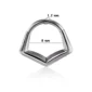 Piercing Clicker Chevron en Acier 316L - Daith & Septum (variante 8 mm couleur acier brut).