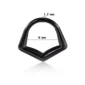 Piercing Clicker Chevron en Acier 316L - Daith & Septum (variante 8 mm couleur noir PVD).