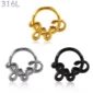 Piercing Clicker Serpent Enroulé en Acier 316L.
