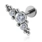 Piercing Labret Titane ASTM-F136 à Harmonie de Zircons & Billes pour Hélix et Conch Interne