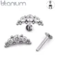 Piercing Labret Titane Harmonie de Zircons & Billes.