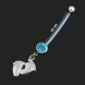 Piercing Nombril Grossesse Pieds de Bébé & Zircon Bleu (garçon).