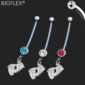 Piercing Nombril Grossesse Pieds de Bébé & Zircon Lumineux.