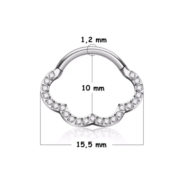 Piercing Nuage Étincelant en Titane ASTM-F136 à Charnière (variante 10 mm gris argenté) Piercing Nuage Étincelant en Titane ASTM-F136 à Charnière (variante 10 mm gris argenté).