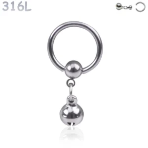 Piercing Téton Anneau CBR Acier 316L à Clochette.