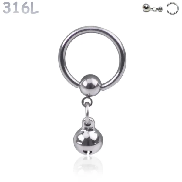 Piercing Téton Anneau CBR Acier 316L à Clochette.