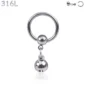 Piercing Téton Anneau CBR Acier 316L à Clochette.