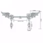 Piercing Téton à Ailes d'Anges Serties et Zircons Taillés en Marquise (dimensions).