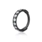 Anneau Clicker en Titane Serti de Zirconiums - 8 à 12 mm (variante anodisé noir).