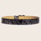 Ceinture Noire Similicuir à Motif Fleuri et Boucle Cœur Vintage.