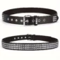Ceinture Noire Similicuir à Rivets Pyramide en Acier Inoxydable.