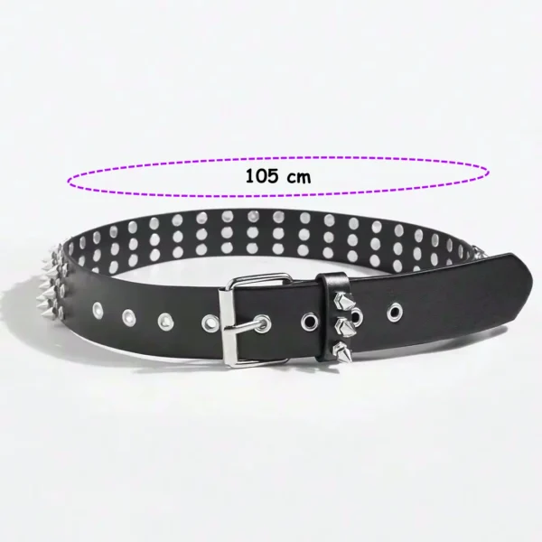 Ceinture Similicuir Noir à Pointes Métalliques Facettées (tour de taille jusqu'à 90 cm) Ceinture Similicuir Noir à Pointes Métalliques Facettées (tour de taille jusqu'à 90 cm).